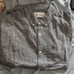 Grey short sleeve button down